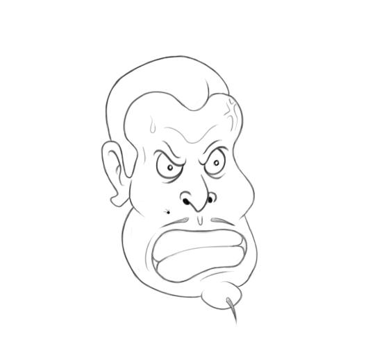 May 7, 2013 - A cartoon of one angry dude. Yes, that's his chin.