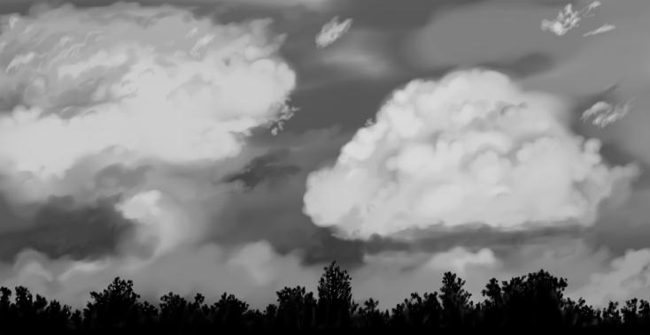 June 12, 2013 - Just a black and white digital painting of clouds.
