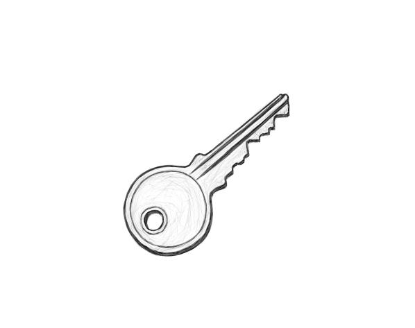 June 3, 2013 - It's another one of those days where all I can get myself to draw is lackluster, like this key.