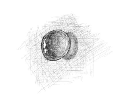 April 3, 2013 - A quick shadowing of a water drop rounds out my second daily drawing.